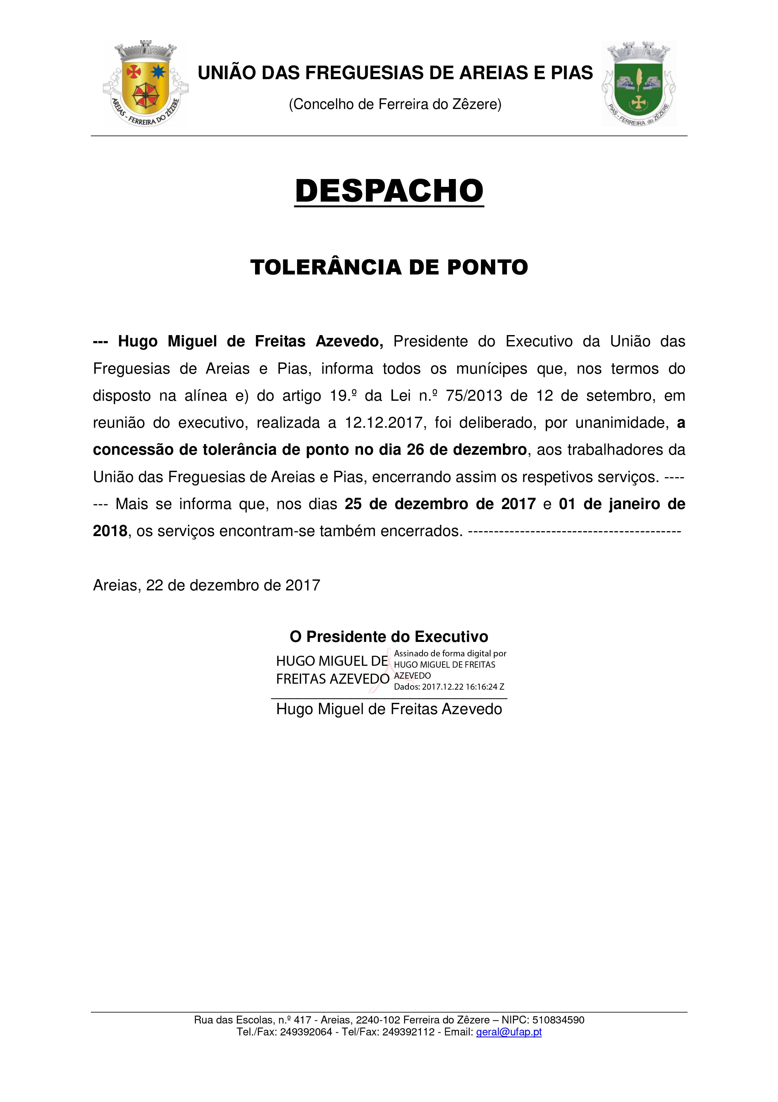 tolerancia ponto