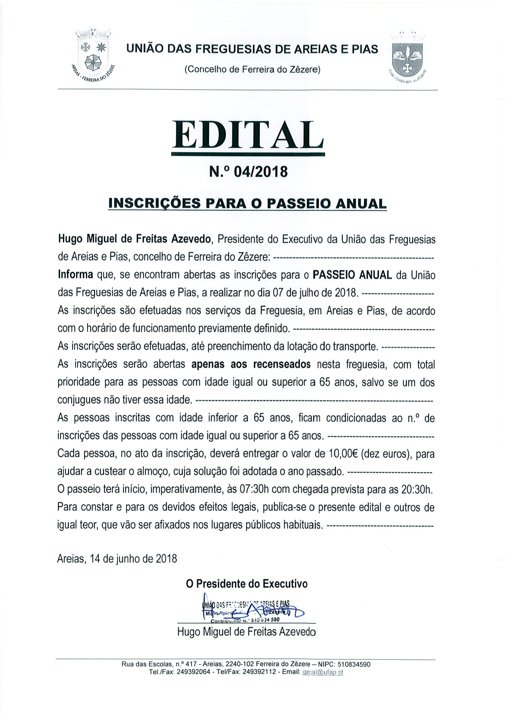 edital nº 04 2018 passeio anual