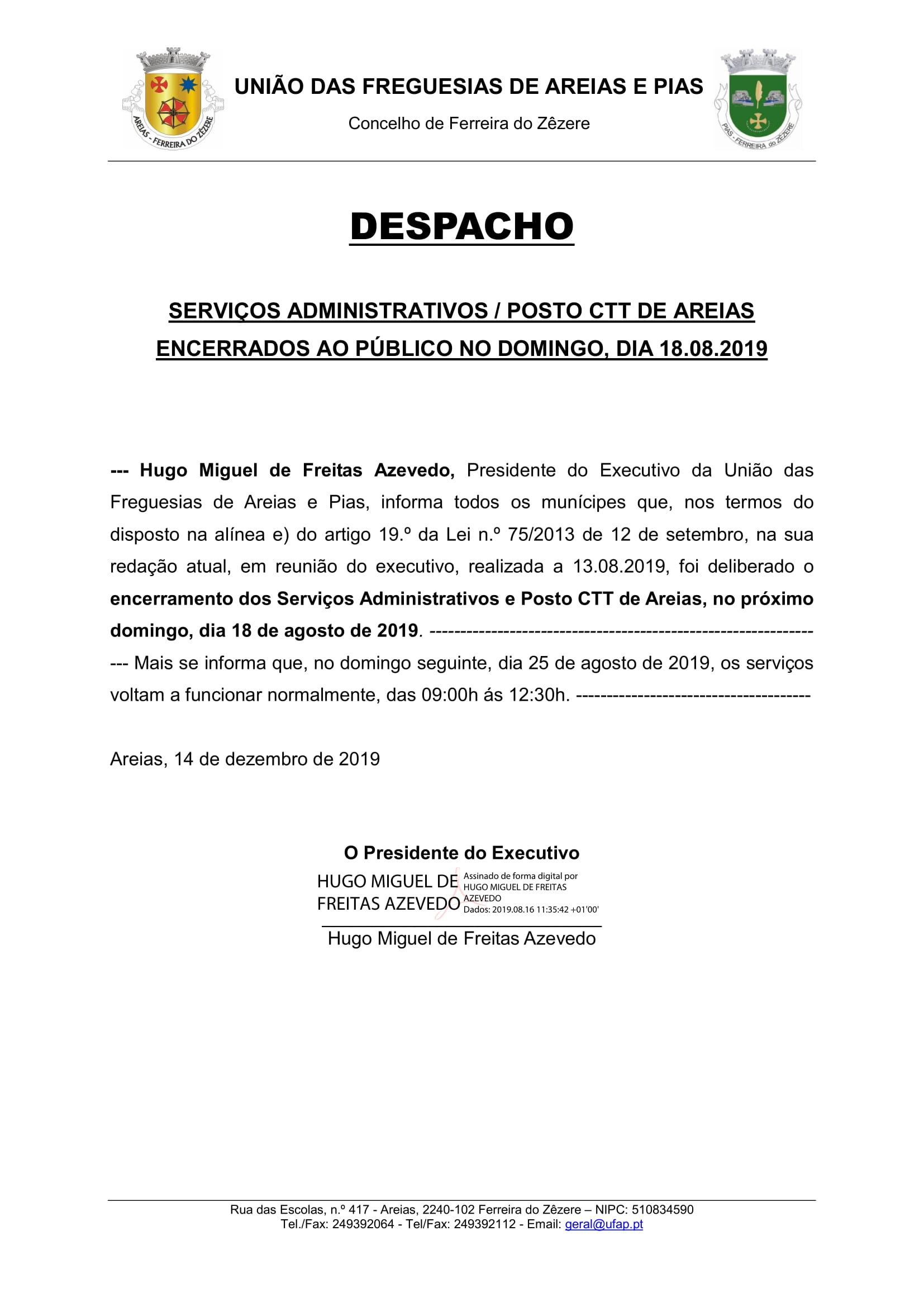 servicos encerrados