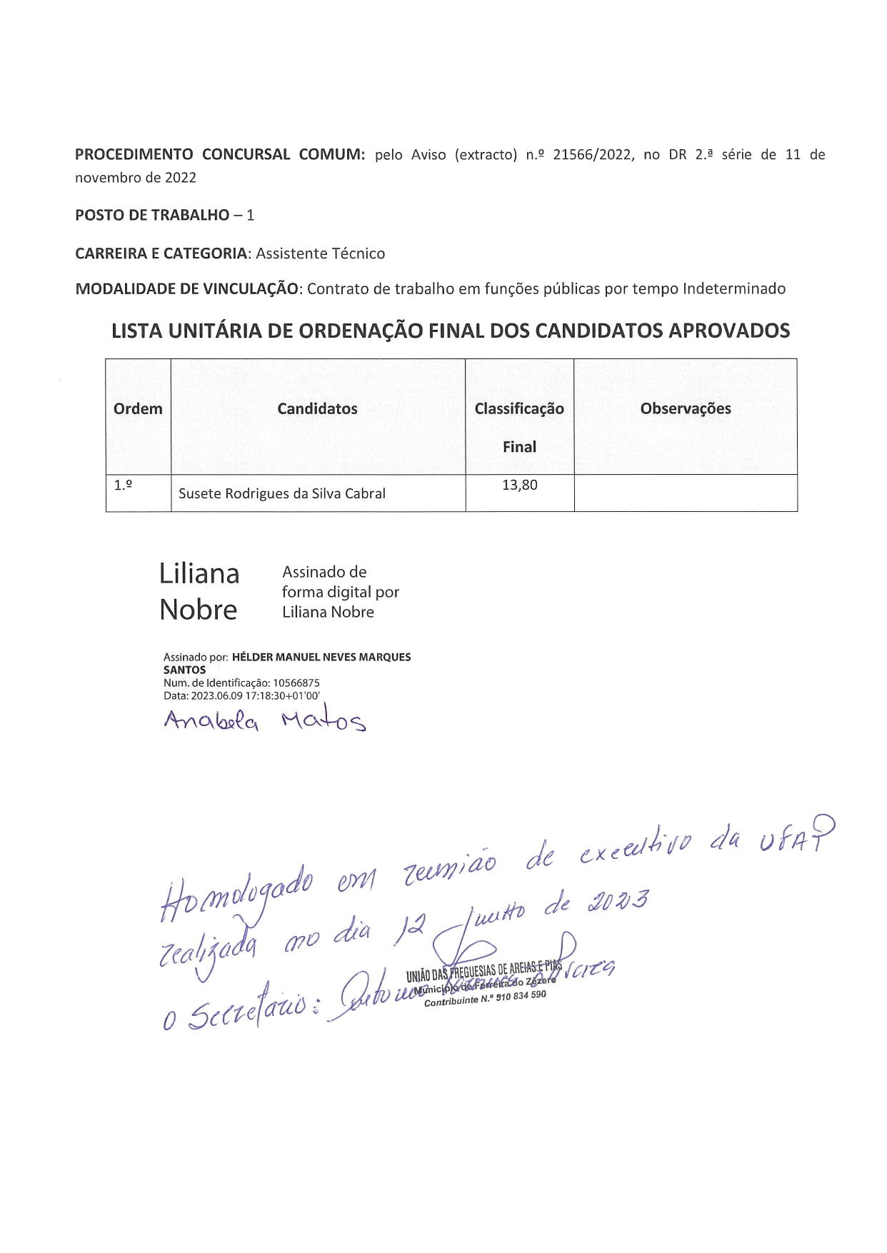 lista ordenação final assistente técnico